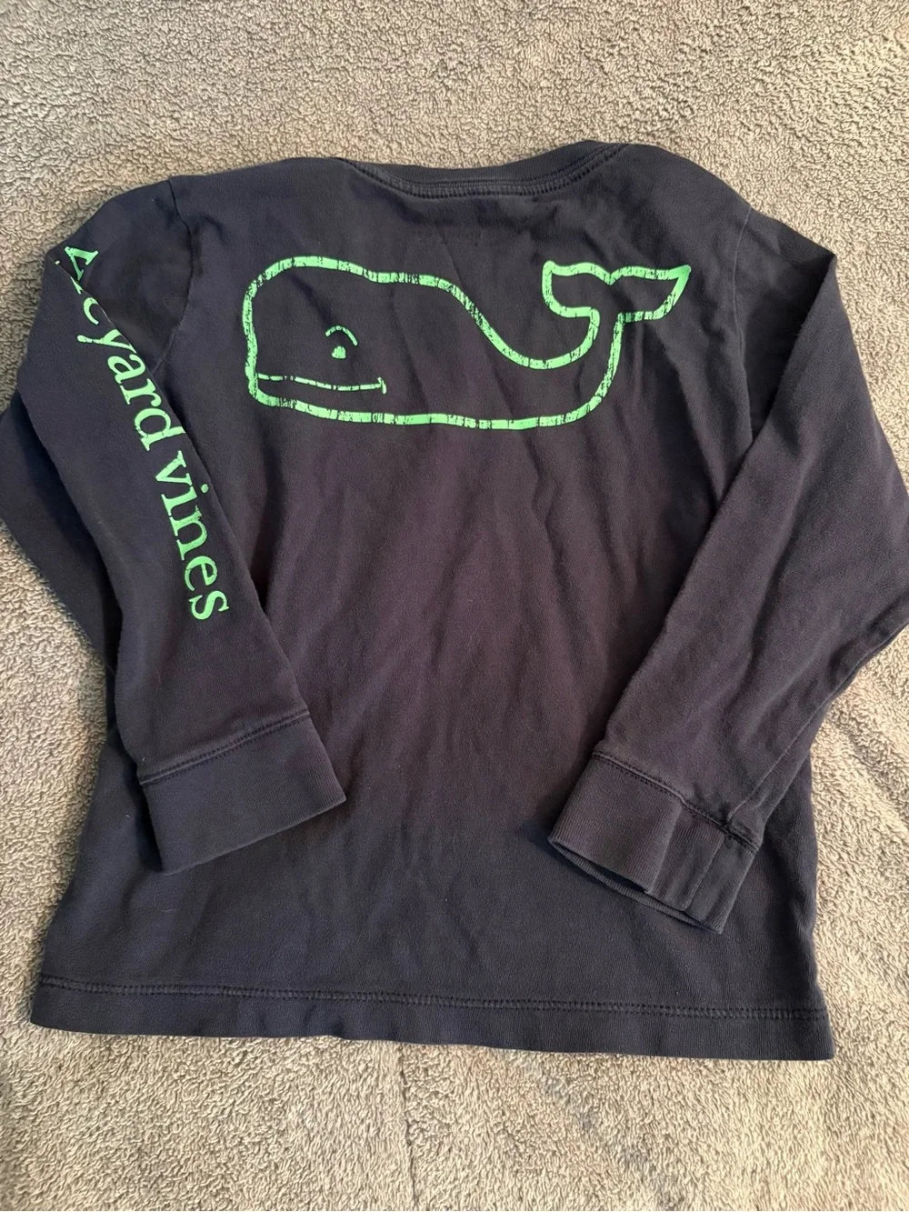 Vineyard Vines Kids Glow In The Dark Frankenwhale Long Sleeve Pocket Tee 4T Blue